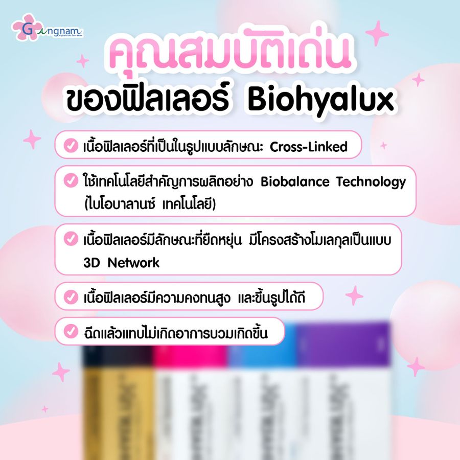 คุณสมบัติของฟิลเลอร์ biohyalux